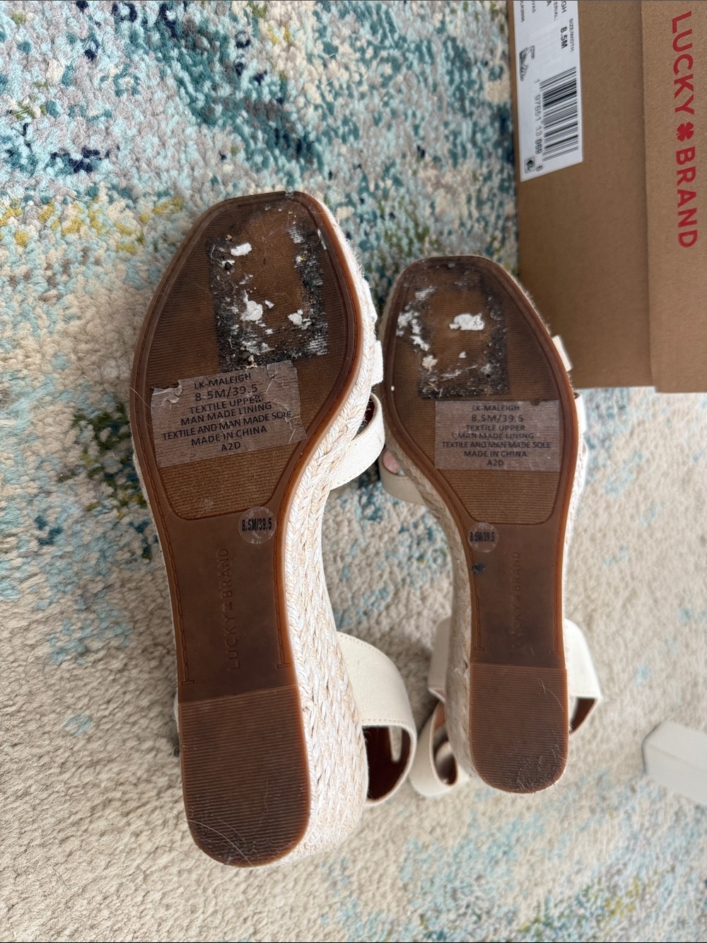 Lucky Brand Maleigh Wedge Sandals in Vanilla - Picture 5 of 6